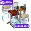 Porta Tempero Inox Magnético Com Imã Para Geladeira e Suporte