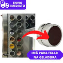 Porta Tempero Inox Magnético Com Imã Para Geladeira e Suporte