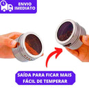 Porta Tempero Inox Magnético Com Imã Para Geladeira e Suporte