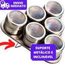 Porta Tempero Inox Magnético Com Imã Para Geladeira e Suporte